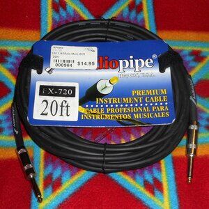 Audiopipe Premium Guitar Instrument Cable (20 Ft Male to Male)